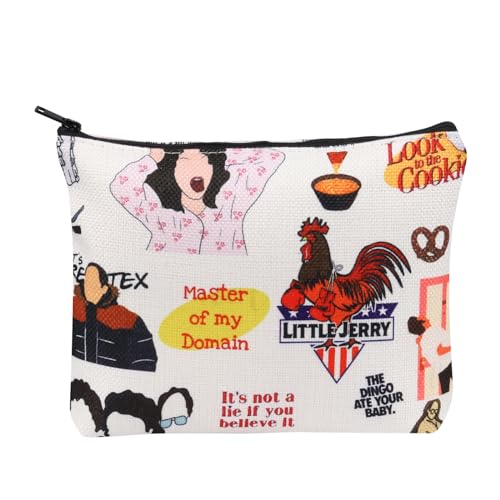 AKTAP Seinfeld - Bolsa de maquillaje para programa de televisión de los años 90, Kramer George Urban Chicken Funny Rooster Gift Seinfeld Fan con cremallera, Seinfeld 90's Tv Show - Neceser para