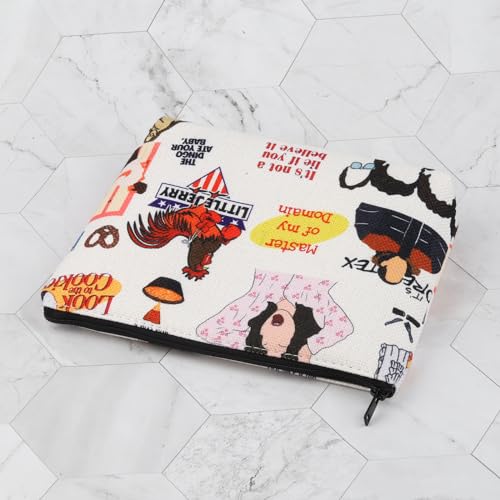 AKTAP Seinfeld - Bolsa de maquillaje para programa de televisión de los años 90, Kramer George Urban Chicken Funny Rooster Gift Seinfeld Fan con cremallera, Seinfeld 90's Tv Show - Neceser para