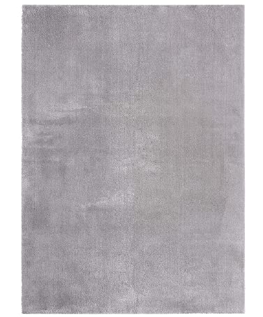Aladdinshome Alfombra Moderna para Salón Unicolor Lavable Antideslizante Pelo Corto y Suave Gris 80x150cm
