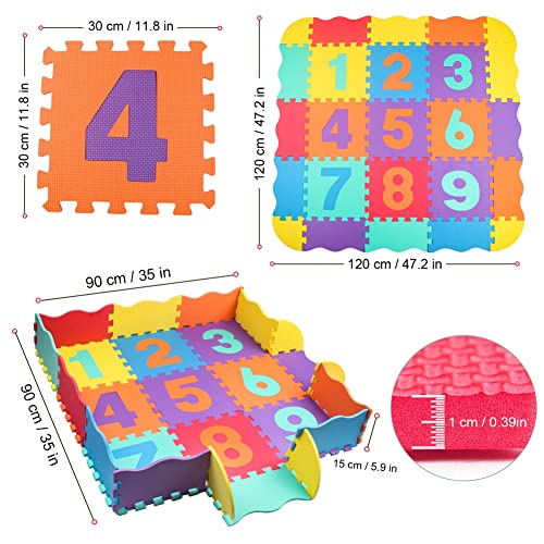 Alfombra Puzzle para Niños Infantil 25 Piezas Números Alfombra Gateo Bebe en Espuma EVA, 25 Piezas (120 * 120 cm)