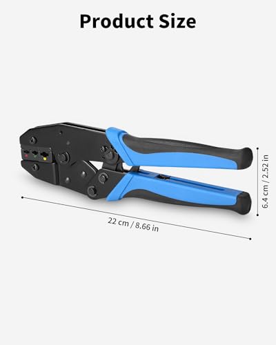 Alicates de Terminales,Crimpadora para Conectores Aislado,Alicates Electricista de Presión para Terminales Eléctricos - Grimpadora Cables Electricos 0,5-6 mm²,azul