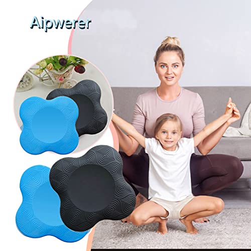 Almohadilla Rodillera Yoga，2Pedazo Colchonetas de Yoga Manos Codos Esterilla Yoga Antideslizante Cojín PU Rodillera Yoga Para Mujer Protectora Pilates el Tobillo Ejercicios Estiramiento Mat (Negro)