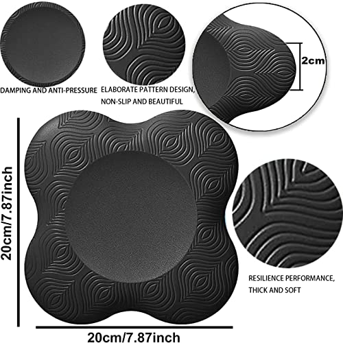 Almohadilla Rodillera Yoga，2Pedazo Colchonetas de Yoga Manos Codos Esterilla Yoga Antideslizante Cojín PU Rodillera Yoga Para Mujer Protectora Pilates el Tobillo Ejercicios Estiramiento Mat (Negro)