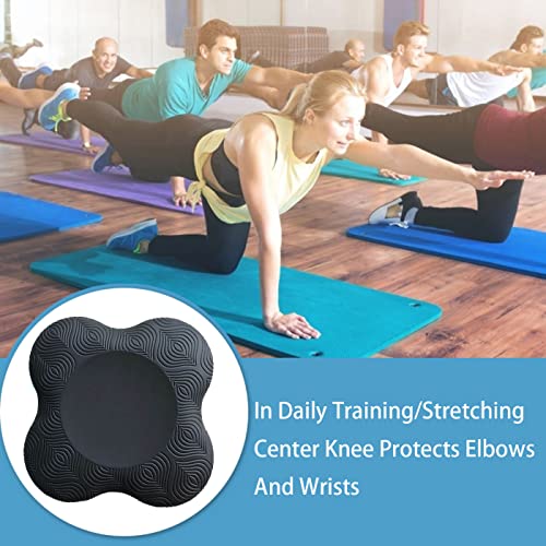 Almohadilla Rodillera Yoga，2Pedazo Colchonetas de Yoga Manos Codos Esterilla Yoga Antideslizante Cojín PU Rodillera Yoga Para Mujer Protectora Pilates el Tobillo Ejercicios Estiramiento Mat (Negro)