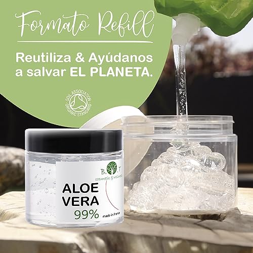 Aloe Vera Puro 100% Natural Cultivo Ecologico Lanzarote Aloe Vera Gel Hidratante Piel y Cabello After Sun Crema Post Depilacion After shave Hombre Acondicionador Pelo 500 ml
