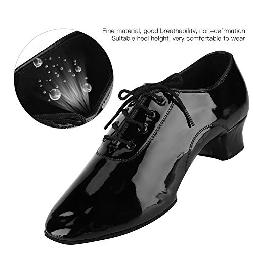 Alomejor Zapatos de Baile para Hombre Zapatos Latinos Zapatos de Cuero para Hombre, Zapatos de Baile Latino para Hombres, Negro(42)