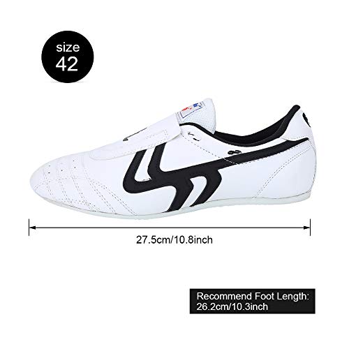 Alomejor Zapatos de Taekwondo Artes Marciales Zapatilla de Boxeo Karate Kung Fu Tai Chi Zapatos Zapatillas de Rayas Negras Zapatillas Ligeras(37)