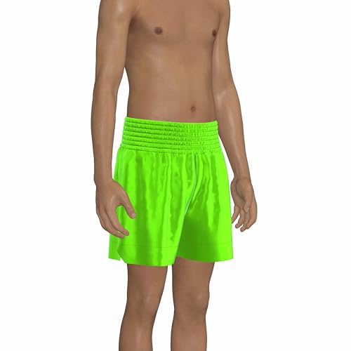 Amata Boxeo Estilo 1 Personalizado Muay Thai Pantalones Cortos Personalizados Ropa de Lucha MMA Gear Kick Outfit Hombres Mujeres Niños Adulto Niño Niña, Verde lima, 4X-Large