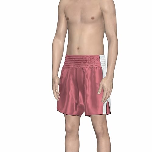 Amata - Pantalones cortos de boxeo personalizados para Muay Thai, equipo de kickboxing para hombres, mujeres, niños, adultos, niños y niñas, rosado, beige, (Pink Beige), XXX-Small