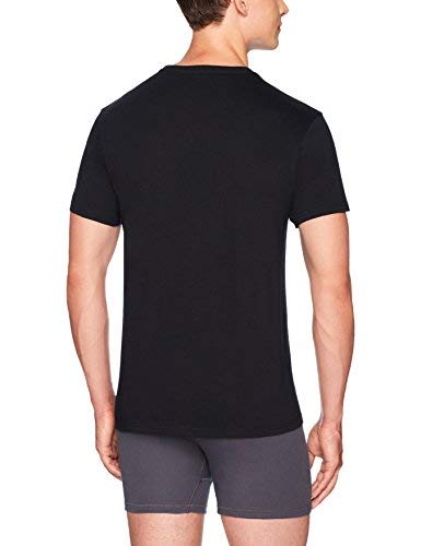 Amazon Essentials Camiseta Interior con Cuello Redondo Hombre, Pack de 6, Negro, XL