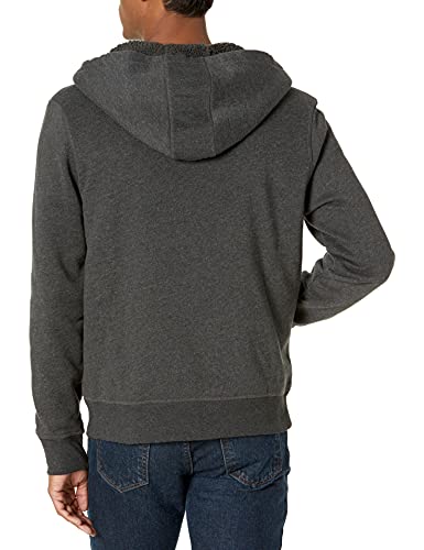 Amazon Essentials Sudadera de Forro Polar con Capucha, Cremallera Completa y Forro Sherpa Hombre, Carbón Mezcla, L