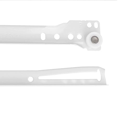 Amig - Juego de 2 Guías Correderas Metálicas con ruedas | Rieles para Cajones de Muebles, Cajoneras o Armarios | Acero | Color Blanco | Resistencia de carga: 18 Kg/Par | Medidas: 450 mm