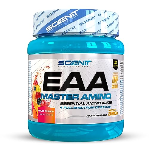 Aminoácidos esenciales completos - EAA Master Amino - 9 EAA en polvo - Aminoacidos BCAA 390 g (Fruit punch)