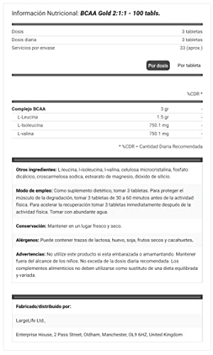 AMIX BCAA Gold 2:1:1 100 pastillas