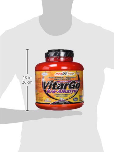 AMIX - Carbohidrato Rápido y Creatina - Vitargo + Kre-Alkalyn - Complemento Deportivo para Atletas de Élite - Recuperador Muscular - Sabor Naranja - 2 KG
