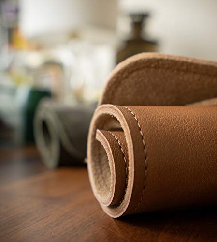 Angus Stoke Sam - Funda de piel para cuchillos de cocinero (piel, tamaño grande), diseño de bolsa, marrón, Bolsillo para cuchillos