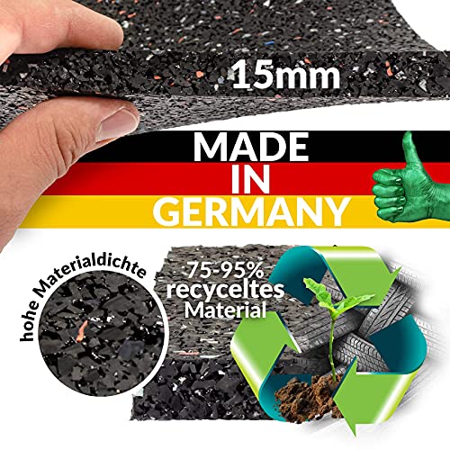 ANRO Esterilla antivibración, alfombrilla antideslizante, para terraza, 100 x 100 x 15 mm, juego de 10 unidades