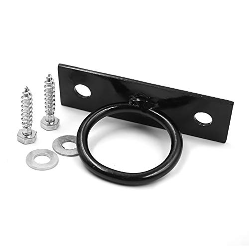 Aoneky Gancho Soporte para Pasamanos de Cuerda 50 mm - Carga de 10KG, Anillo de Suspensión de Metal, Anclaje en Pared Techo, Accesorios de Jardín, Colgador para Plantas Macetas, Multifunción, Negro