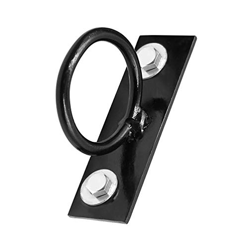 Aoneky Gancho Soporte para Pasamanos de Cuerda 50 mm - Carga de 10KG, Anillo de Suspensión de Metal, Anclaje en Pared Techo, Accesorios de Jardín, Colgador para Plantas Macetas, Multifunción, Negro