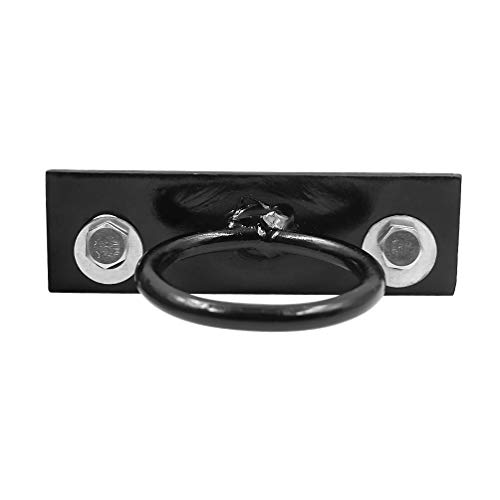 Aoneky Gancho Soporte para Pasamanos de Cuerda 50 mm - Carga de 10KG, Anillo de Suspensión de Metal, Anclaje en Pared Techo, Accesorios de Jardín, Colgador para Plantas Macetas, Multifunción, Negro