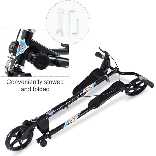 AOODIL Scooter Plegable de 3 Ruedas Swing Scooter Tri Slider Kick Wiggle Scooters Push Drifting con Manija Ajustable para Niños/Niñas/Adultos de 8 Años en Adelante