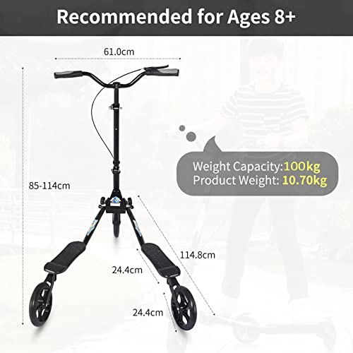 AOODIL Scooter Plegable de 3 Ruedas Swing Scooter Tri Slider Kick Wiggle Scooters Push Drifting con Manija Ajustable para Niños/Niñas/Adultos de 8 Años en Adelante