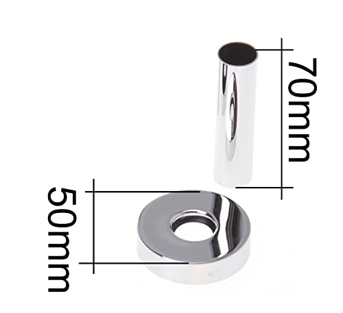 Aqbau® Embellecedor para cuerpo de calefacción con tubo de protección, manguito de tubo, radiador (cromado)