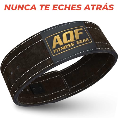 AQF Cinturon Lumbar Gimnasio Palanca Hebilla, 4" Amplio 10mm Gruesa Cinturon Halterofilia Cuero, Cinturón Gym, Faja Gimnasio Levantar Pesas, Powerlifting Belt para Musculacion & Sport