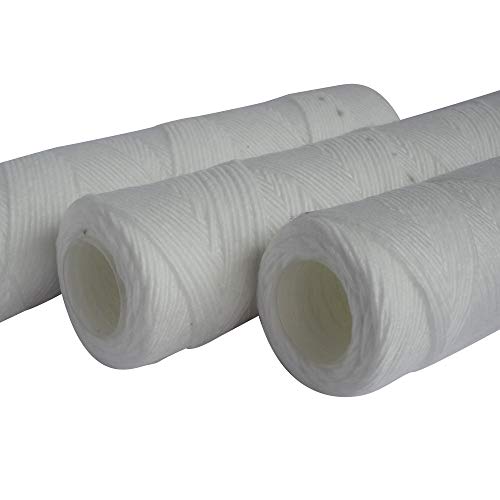AQUAWATER - 105004 - Lote 3 cartuchos de filtro anti-sedimento herida - 20 micras de tamaño estándar de 10"