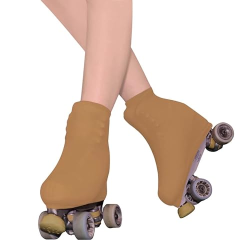 Aquilone - Calcetines unisex 100 DEN para patines de hielo, opacos, resistentes al desgarro y elásticos, 1 par, talla 28-42, beige, 34-38