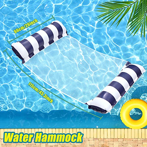 Arbolisse Colchoneta Piscina Adultos, 2 Piezas Hamaca de Agua Flotante Colchoneta Piscina Hinchable, 4 en 1 Hinchables para Piscina, Flotadores Piscina para Adultos, Colchoneta Hinchable Piscin