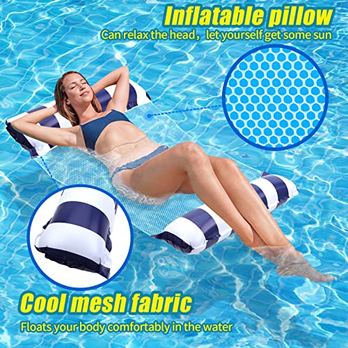 Arbolisse Colchoneta Piscina Adultos, 2 Piezas Hamaca de Agua Flotante Colchoneta Piscina Hinchable, 4 en 1 Hinchables para Piscina, Flotadores Piscina para Adultos, Colchoneta Hinchable Piscin