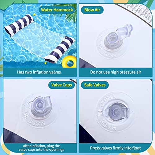 Arbolisse Colchoneta Piscina Adultos, 2 Piezas Hamaca de Agua Flotante Colchoneta Piscina Hinchable, 4 en 1 Hinchables para Piscina, Flotadores Piscina para Adultos, Colchoneta Hinchable Piscin