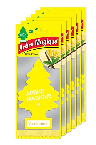 Arbre Magique Kit de 6 Perfumadores Ambientadores Pino Vainillarôme Super Aroma de Larga Duración para Coche, Casa, Oficina