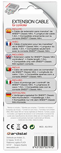 Ardistel - Cable Extension 1.5 m Para Mando NES/SNES Mini (Nintendo Super Nes)
