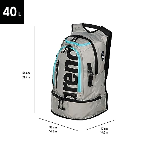 arena Fastpack 3.0 Bolsa Deportiva para Natación, Playa, Gimnasio y Deporte, Bolsa de Viaje de Tejido Hidrófugo con Tirantes Acolchados, Compartimento para Zapatos y Ropa Mojada, 40 L