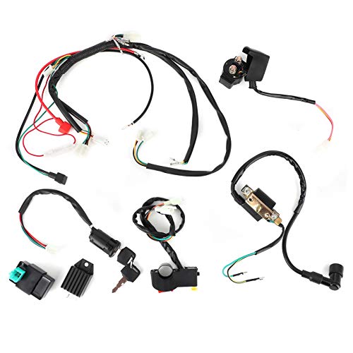 Arnés de cableado del motor, kit profesional de arnés de cableado del motor de arranque eléctrico para coche apto para 50cc 110cc 125cc PIT Quad Dirt Bike ATV