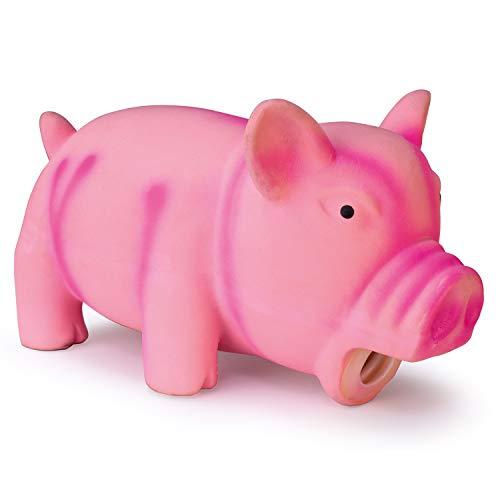 Arquivet Cerdo de Goma Rosa con Sonido 15 cm - Juguete de látex para Perros - Accesorios para morder Perros - Juguetes para Mascotas con Sonido - Perros pequeños, Grandes y medianos