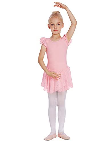 Arshiner Vestido de Danza Ballet para Niña Maillot Manga Corta de Gimnasia Ritmica Vestido Princesa de Danza Clásica Leotardo