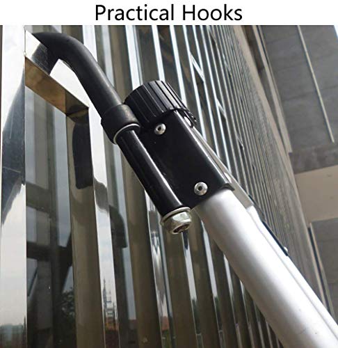 Asan Escalera de extensión telescópica Ganchos, escaleras Plegables telescópicas de Aluminio de Alta Resistencia para oficinas en el ático del Techo, soporta 150 kg (tamaño: 2,9 m / 9,51 pies)