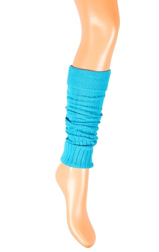 Ateena Calentadores Modernos para Ballet, Baile, Aeróbico Deportivo, Calentar, Calientapiernas de la Pierna de Algodón para Mujer, Talla única, Turquesa