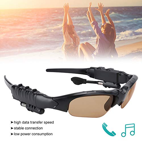 Auriculares con Gafas de Sol Bluetooth, Audio Inalámbrico, MP3, Sonido Estéreo, Reproducción de Música, Auriculares, Manos Libres, Llamadas, Gafas Inteligentes para Ciclismo Al Aire Libre(Leonado)