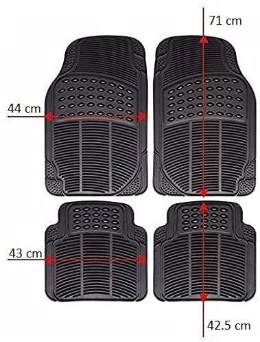 AUTOZOCO - Juego Alfombrillas de Goma Universales para Coche Negro - Antideslizante - Lavables - Resistente - Material Flexible - a Medida - Pack de 4 - Color Negro