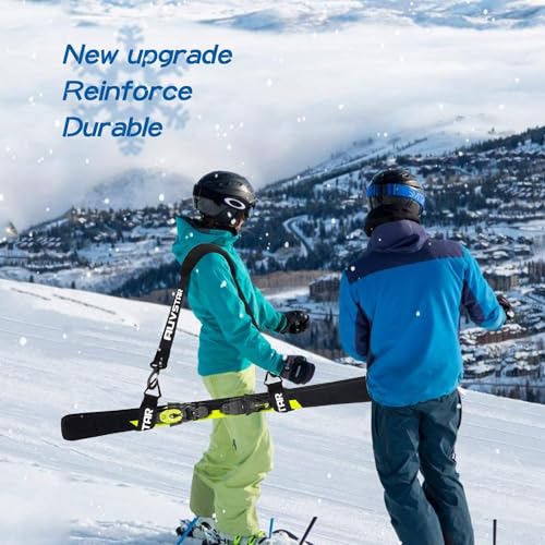 auvstar Invierno Correas de Portador de Esquí,Correa para Transportar Tablas de Snowboard,ACorrea Ajustable Porta Esquis y Soporte para Bastones Esqui,Hombres y Mujeres,Accesorios de Snowboard