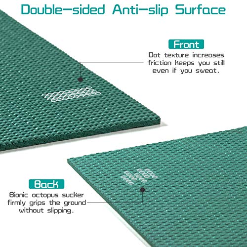 Avoalre Esterilla de Yoga Antideslizante Plegable, Colchoneta de Yoga PVC Antideslizante 5MM de Grosor Fácil de Doblar para Fitness Yoga Ejercicio Pilates Deportes, 173x61CM, Verde