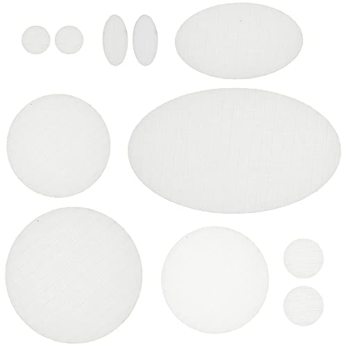 aZengear Parches de Reparación de Nylon de Autoadhesivo | Parche Impermeables para Chaqueta de Plumón, Tienda, Bolsa, Ropa, Reparar Agujeros (11 Piezas, blanco)