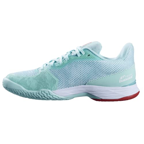 Babolat Mujer Zapatillas de Tenis Jet Tere All Court-Maintentien, Amorti-Tecnología Activa Flexión-Suela Transpirable Ortholite-Marca Francesa-YUCCA/White, 40,5 EU, yuca Blanca, 39 EU