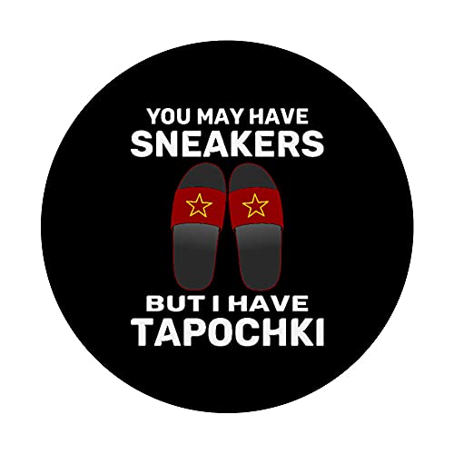 Babushka Tapochki Zapatillas Abuela URSS CCCP Russia Rusia PopSockets PopGrip Intercambiable