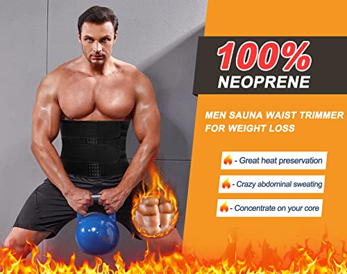 Bafully Faja Reductoras Hombre adelgazantes Cinturón Lumbar Abdominal Neopreno Cintura Entrenador Sauna para Fitness Deporte