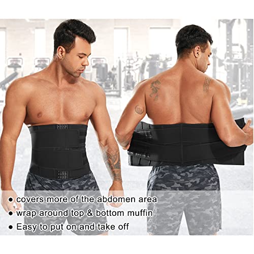 Bafully Faja Reductoras Hombre adelgazantes Cinturón Lumbar Abdominal Neopreno Cintura Entrenador Sauna para Fitness Deporte